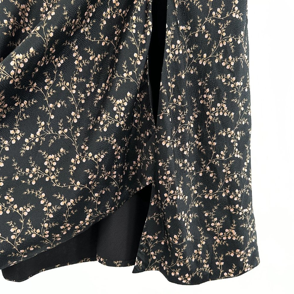 Jonathan Simkhai Black Silk Handerkerchief Floral Print Midi Skirt - Picture 5 of 10